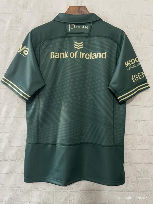 25/26 Connacht Green with Gold Geometric Pattern Home Jersey