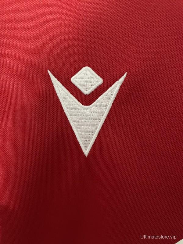 2025 Wales Red with Tonal Wave Pattern Home Jersey