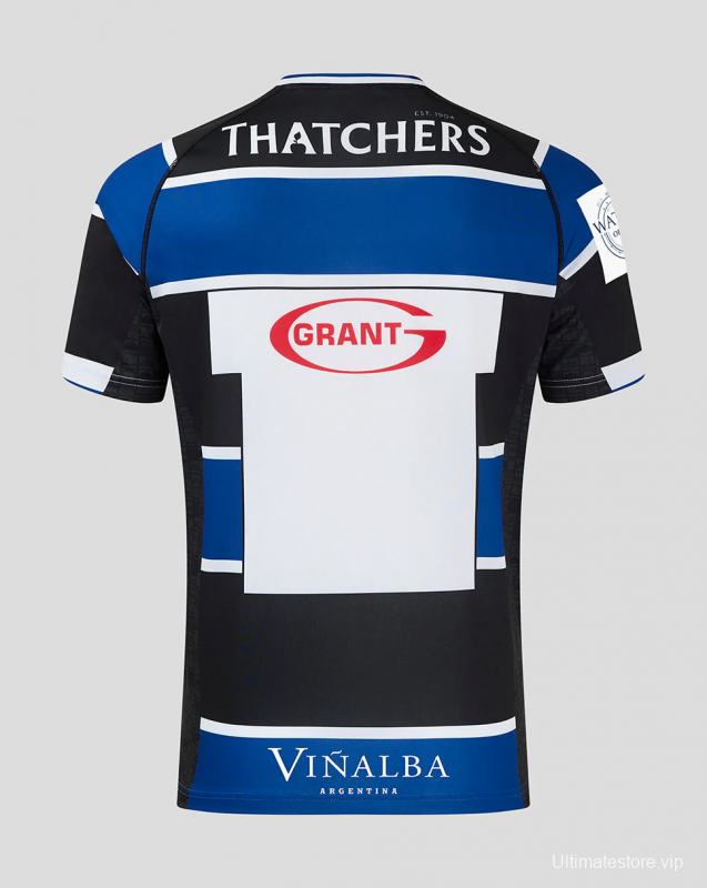 25/26 Bath Rugby Blue with Black and White Hooped Jersey