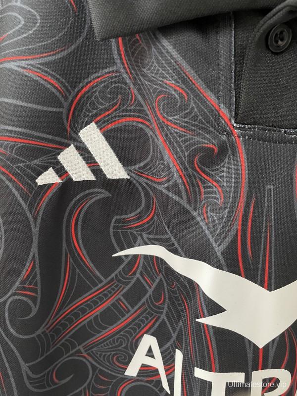 2026 Māori All Blacks Black with Māori Tiki Carving Jersey