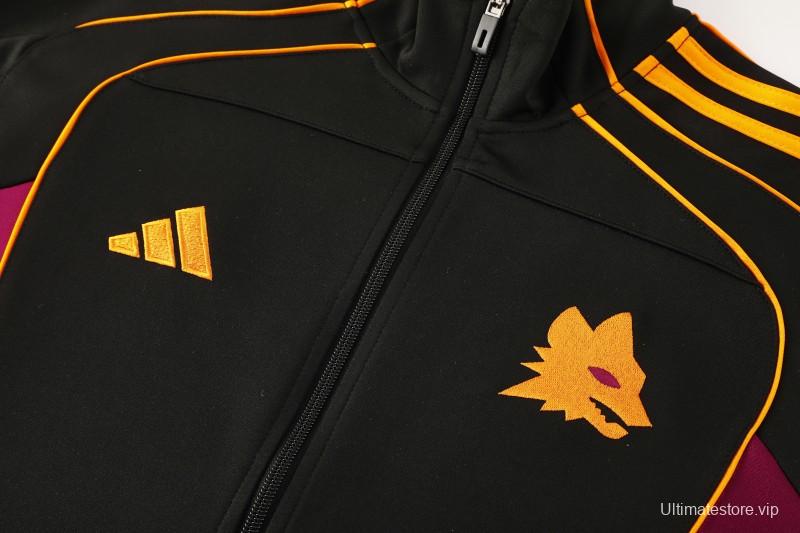 25/26 Roma Black Full Zipper Jacket+Long Pants