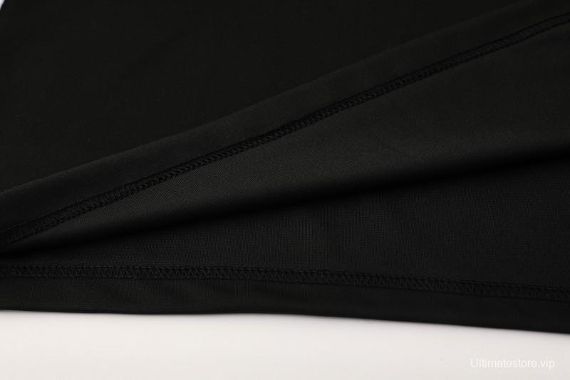 25/26  Adidas Black Full zipper Jacket Tracksuit+ long pants