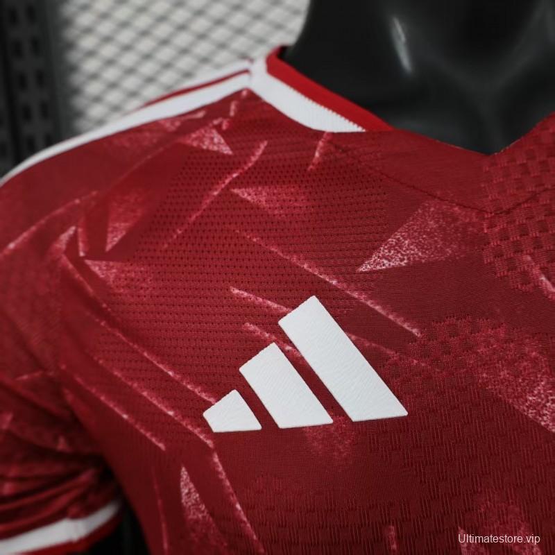 25/26 Player Version  Liverpool Home Red Abstract Pattern Jersey