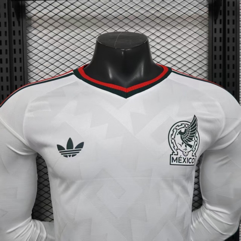 Player Version 2026 Mexico Away White Long Sleeve Jersey