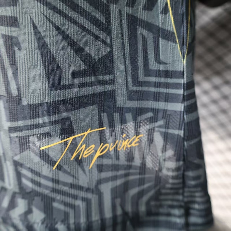 2026 Player Version Brazil Black with Gold Geometric Tribal Pattern Jersey