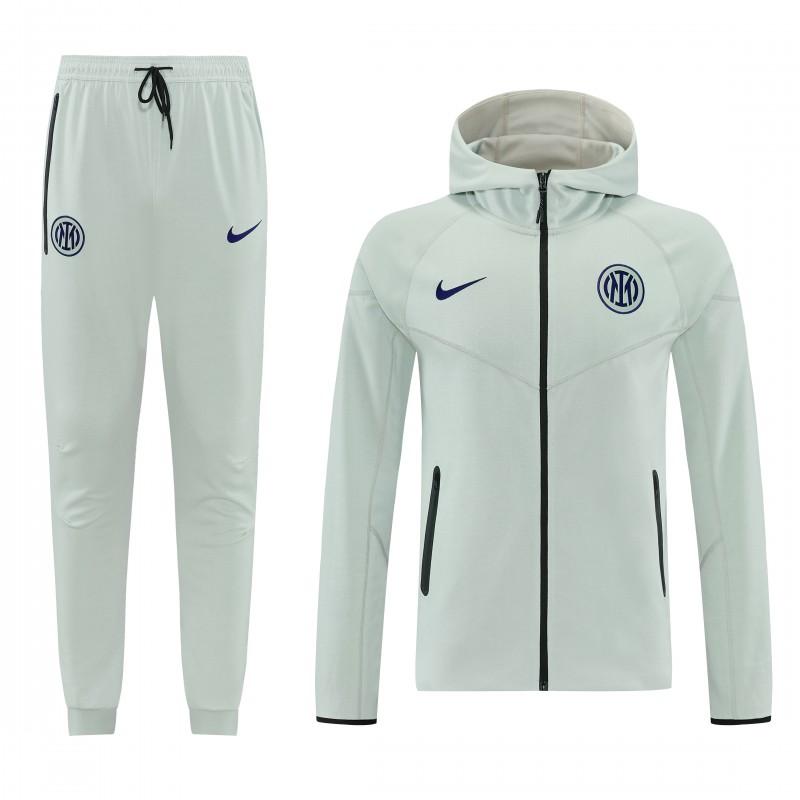 26/27 Inter Milan Light Mint Full Zipper Hooded Tracksuit + Long Pants