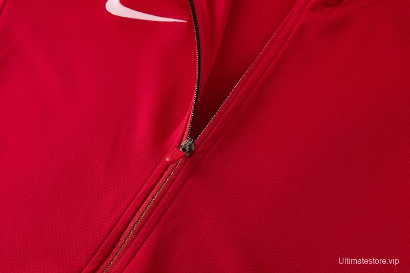 2026 Nike Red Full Zipper Jacket + Long Pants