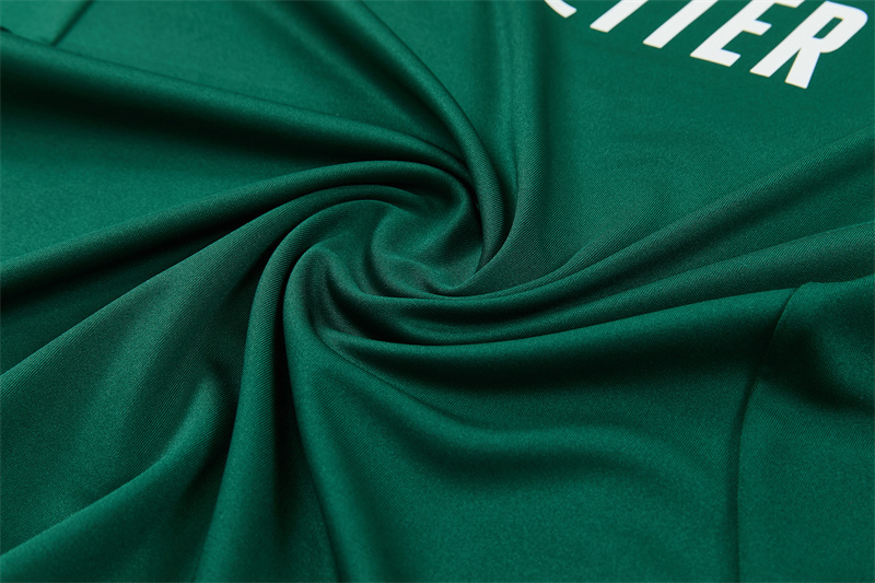 2026 Real Madrid Green & Cream  Half Zipper Jacket Tracksuit + Long Pants