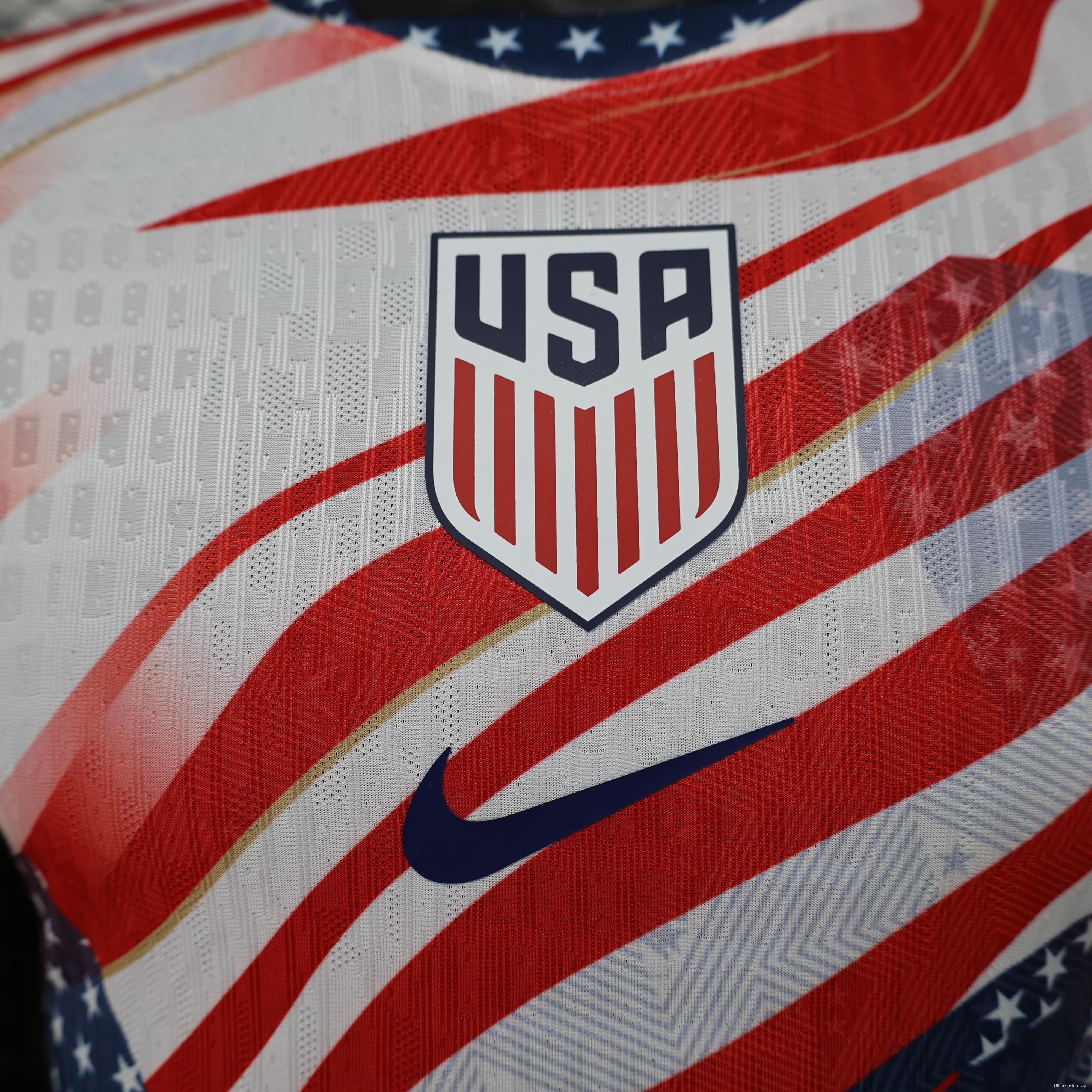 Player Version 2026 USA  Home White/Red/Blue American Flag Print Special Edition Jersey