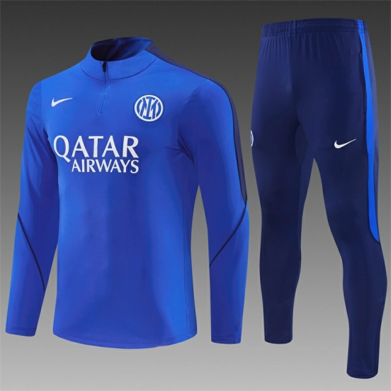 2026 Inter Milan Royal Blue Half  Zipper Jacket Tracksuit + Long Pants (Nike)