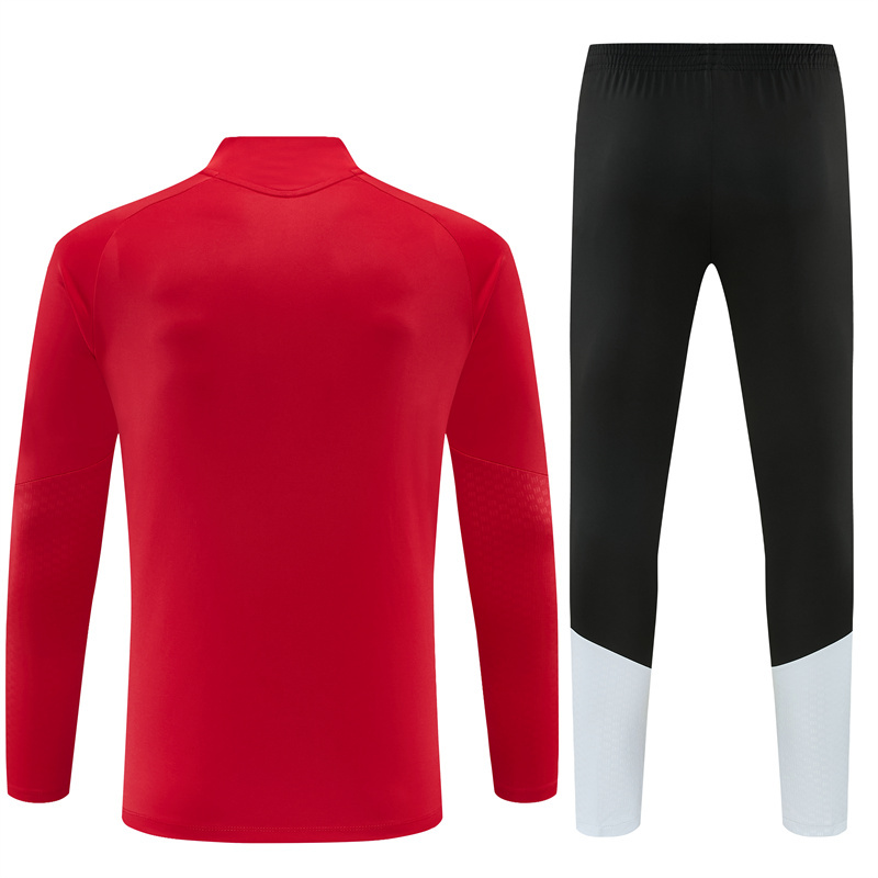 2026 Spain Red Half Zipper Jacket Tracksuit + Long Pants