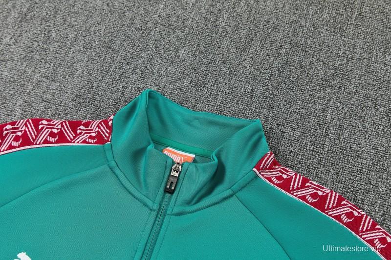 26/27 Portugal Green Full Zipper Jacket Tracksuit + Long Pants