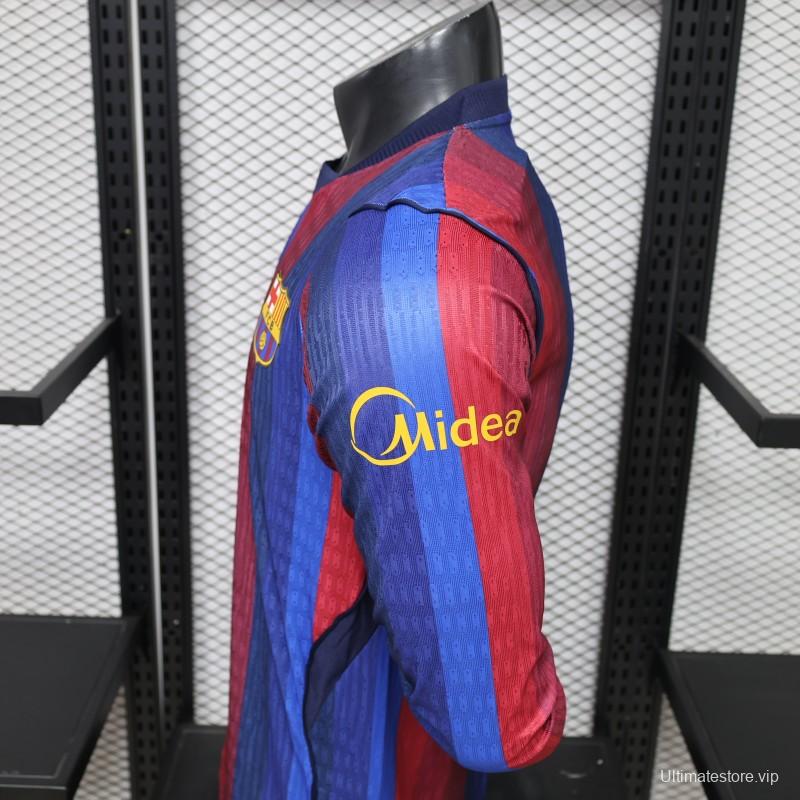 Player Version 26/27 Barcelona Long Sleeve Home Jersey