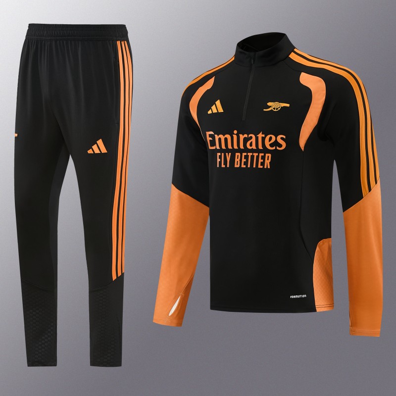 26/27 Arsenal Black Half Zipper Jacket Tracksuit + Long Pants