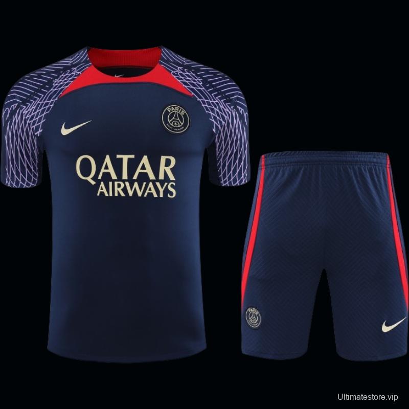 23-24 PSG Navy Short Sleeve+Shorts