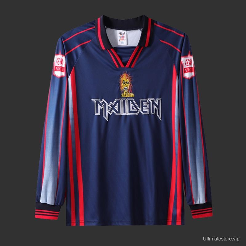 Retro 98/99 West Ham United x Iron Maiden Long Sleeve Navy Jersey