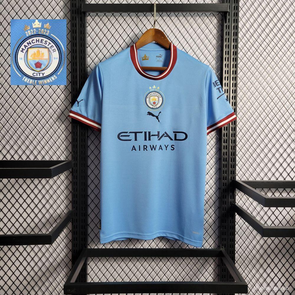 22/23 Manchester City Home With Treble Winners Patch