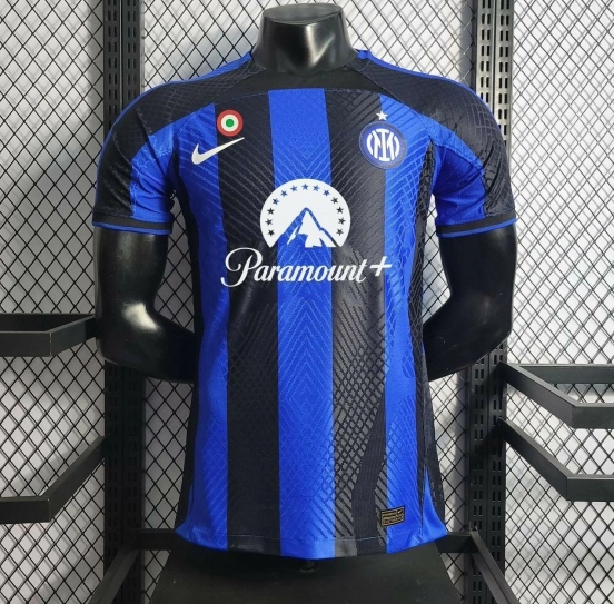 Player Version Retro 23/24 Inter Milan Home Jersey With Paramount Plus Sponsor
