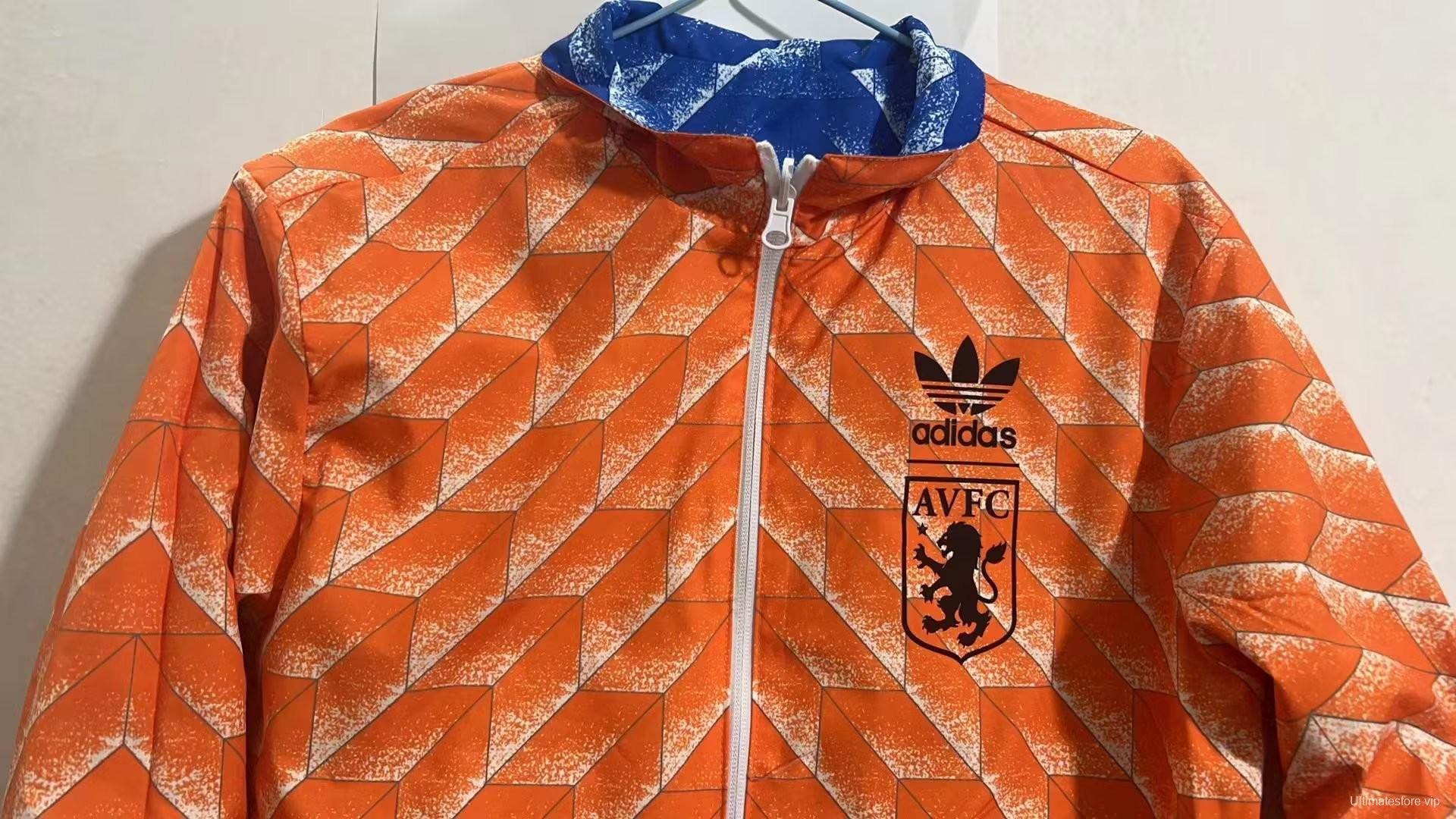 Retro Aston Villa Reversible Blue/Orange Jacket