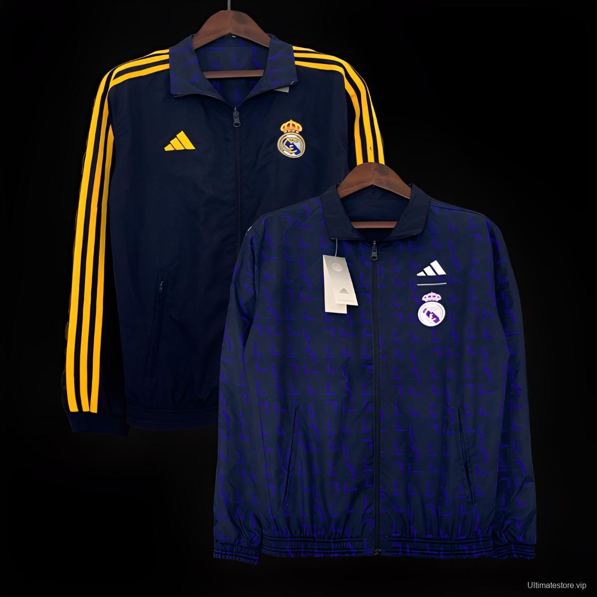 23/24 Real Madrid Navy Reversible Full Zipper Jacket