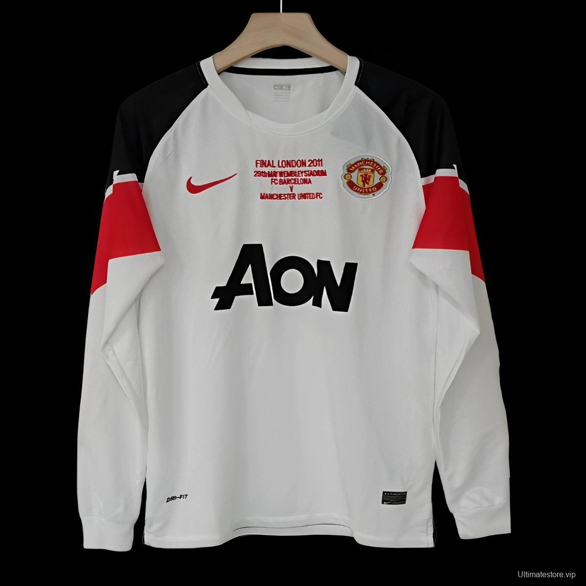 Retro 10/11 Manchester United Away Long Sleeve Champion League Jersey