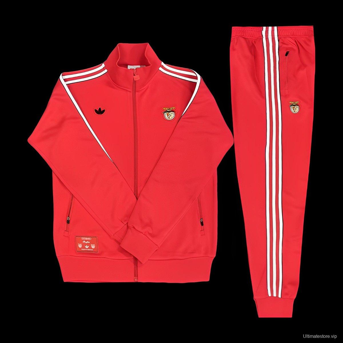 25/26 Benfica Red Full Zipper Tracksuit + Long Pants