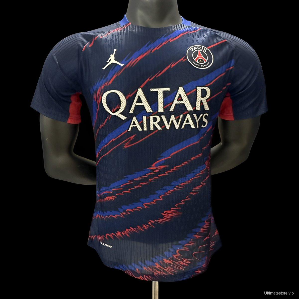 Player Version 25/26 PSG Navy with Dynamic Brush Stroke Pattern Jersey