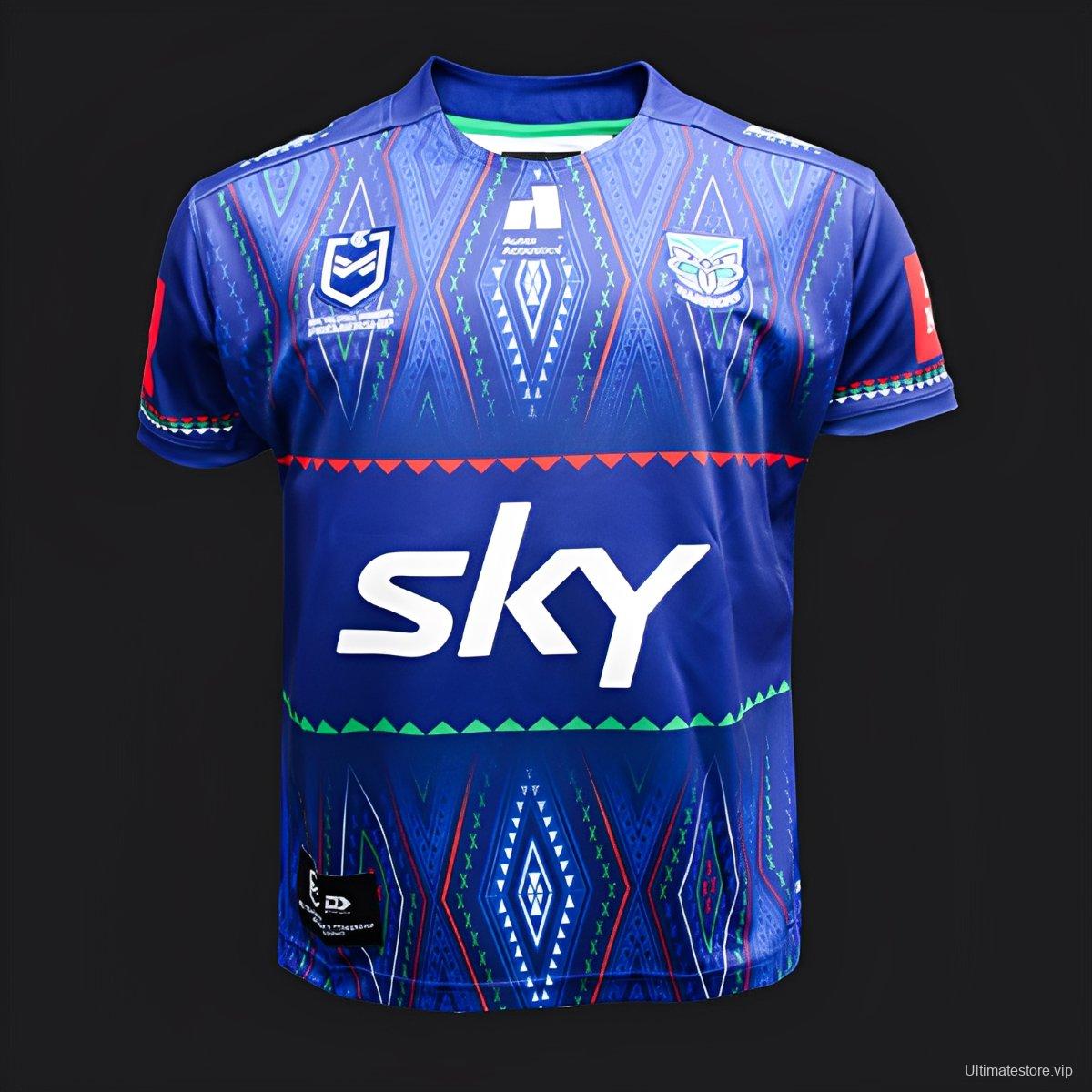 25/26 New Zealand Warriors Blue with Indigenous Māori Pattern Jersey