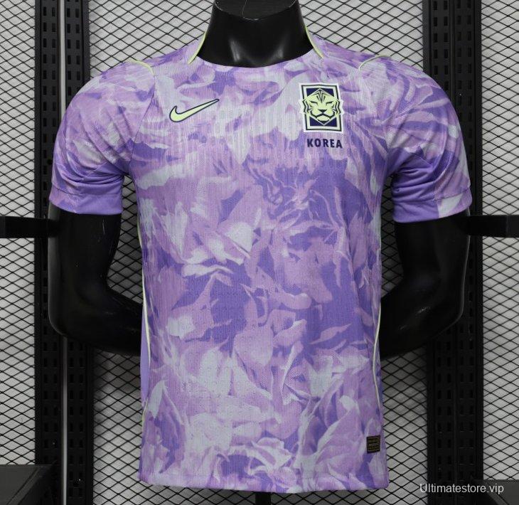 Player Version 2027 South Korea Away Purple Floral Jersey