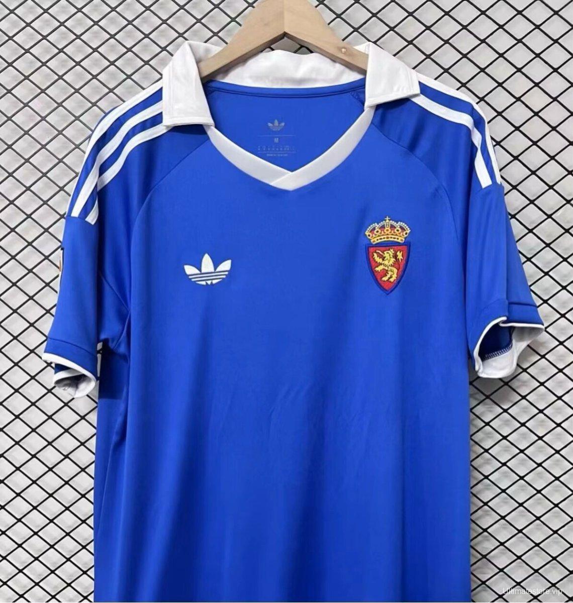 25/26 Real Zaragoza Blue / White Remake Vintage Jersey