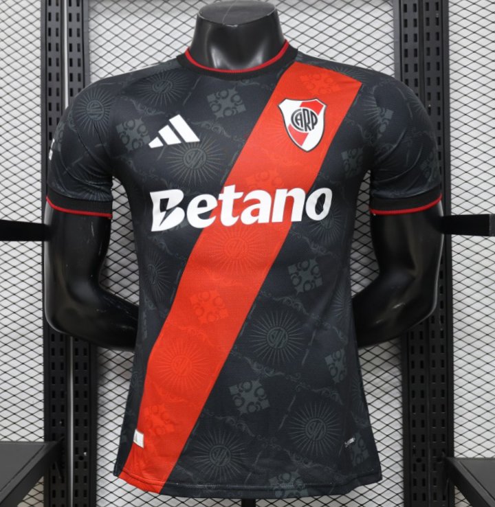 Player Version 26/27 River Plate Black with Red Diagonal Band Third Jersey