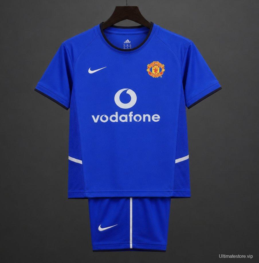 Retro Kids 02/03 Manchester United Blue Third Jersey