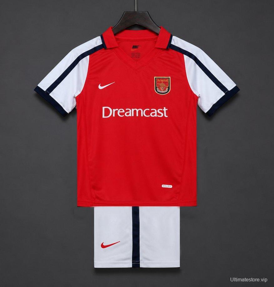Retro 01/02 Kids Arsenal Red & White Home Jersey