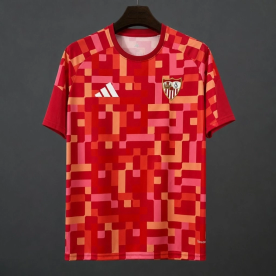 26/27 Sevilla Training Red Digital Pixel Pattern Jersey