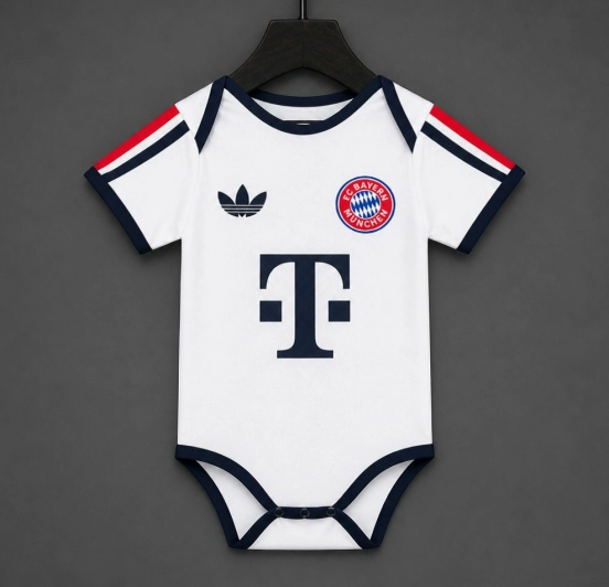 26/27 Bayern Munich Away White Baby Romper Jersey