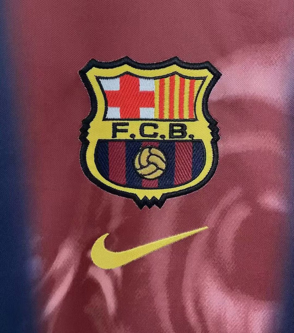 Retro 00/01 Barcelona x Travis Scott Home Long Sleeve  Jersey